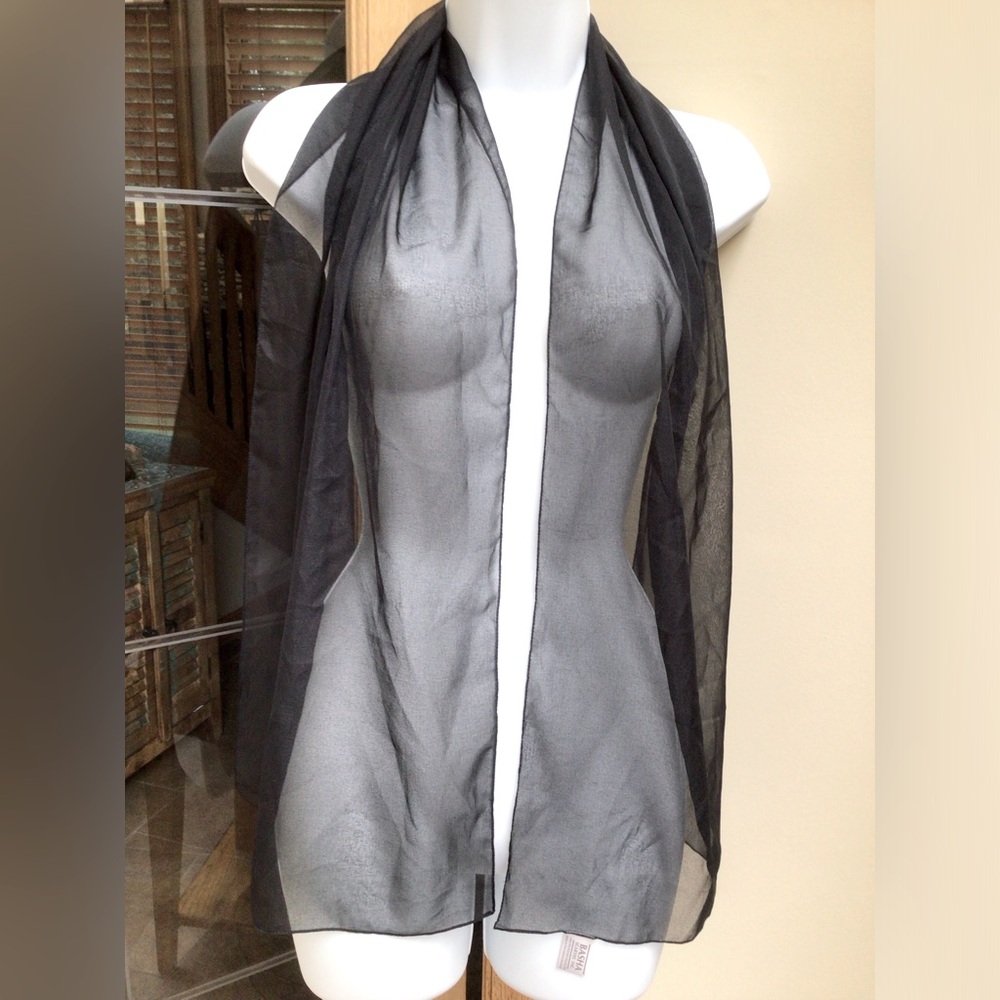 Basha sheer black scarf. NWOT.